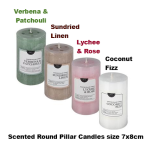 Scented Round Pillar Candles, Assorted